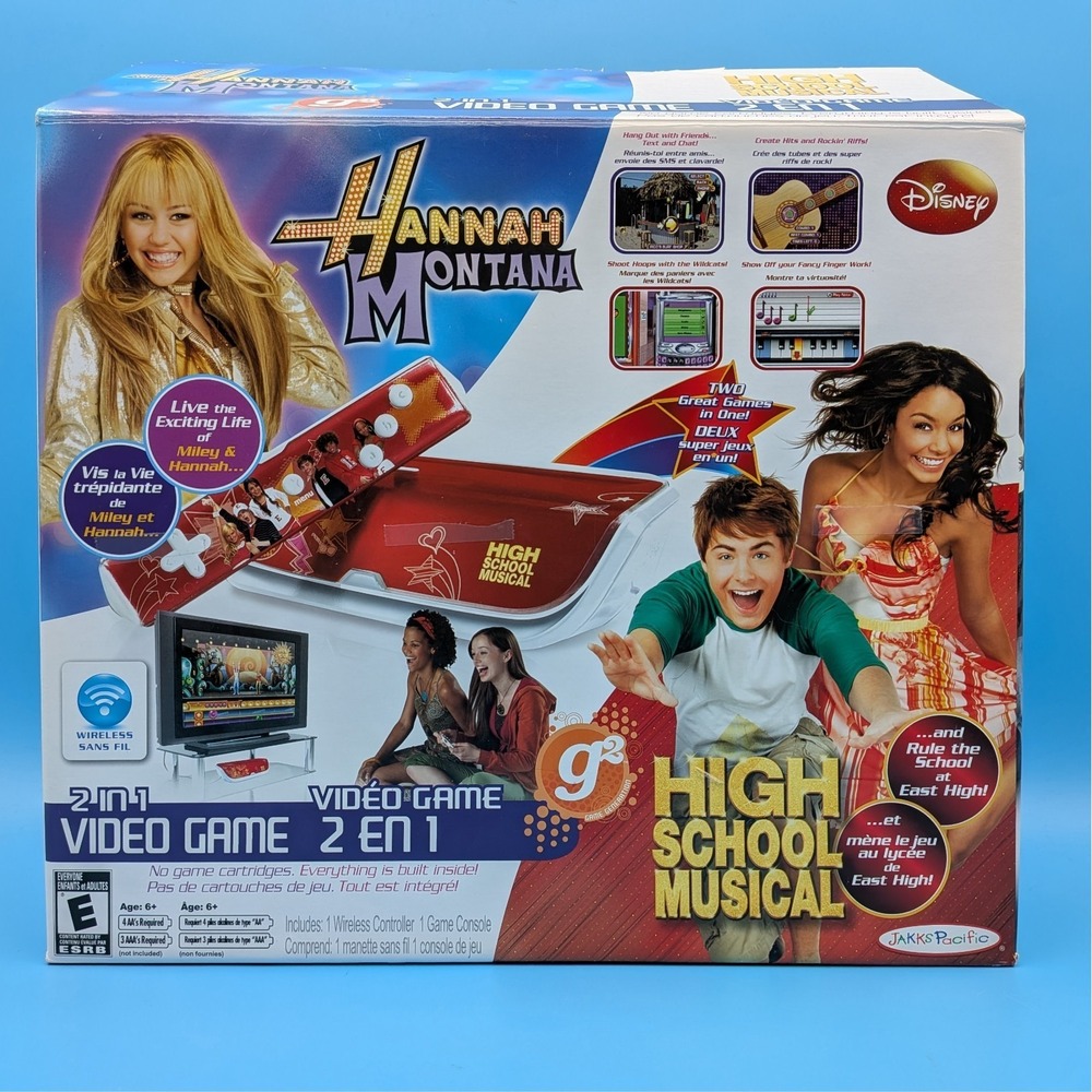 Disney Hannah Montana + High School Musical 2 in 1 Video Game NEW Open Box